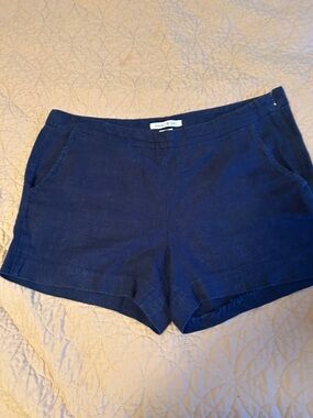 Beacon Navy Blue linen Shorts